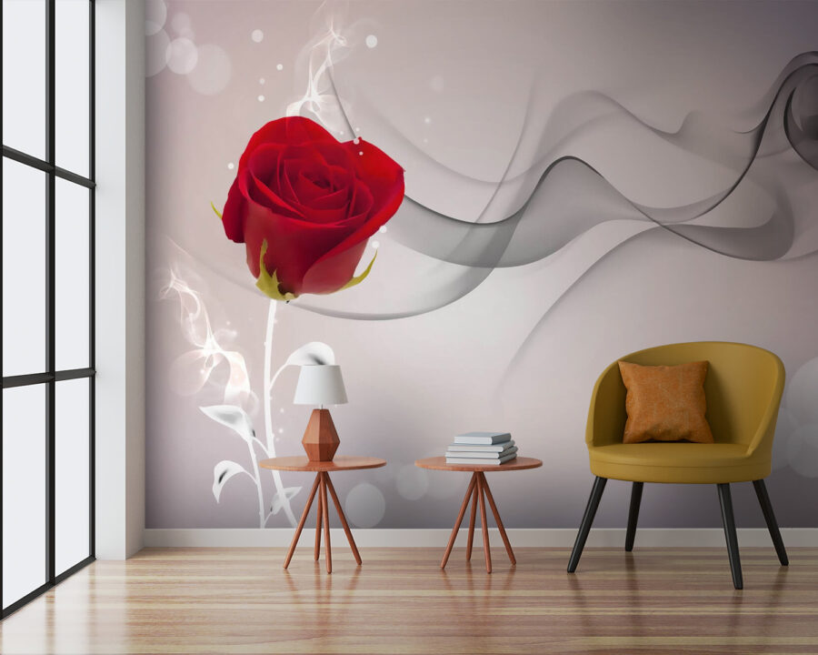 Rosa rossa con fumo