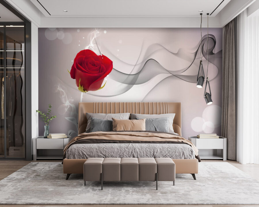 Rosa rossa con fumo