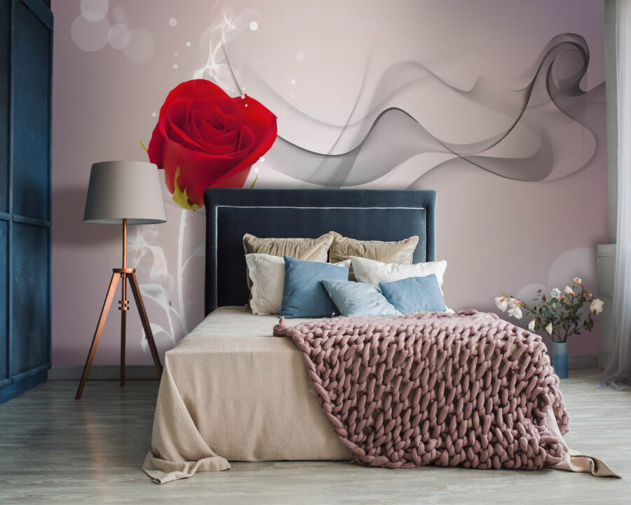 Rosa rossa con fumo