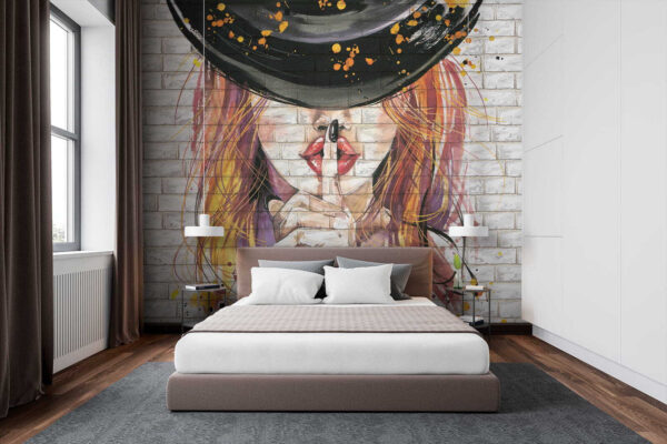 Pittura di una donna con cappello Pittura di una donna con cappello