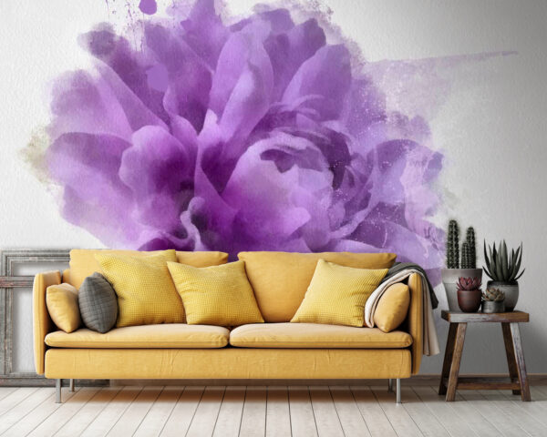 Fiore viola con schizzi di vernice Fiore viola con schizzi di vernice