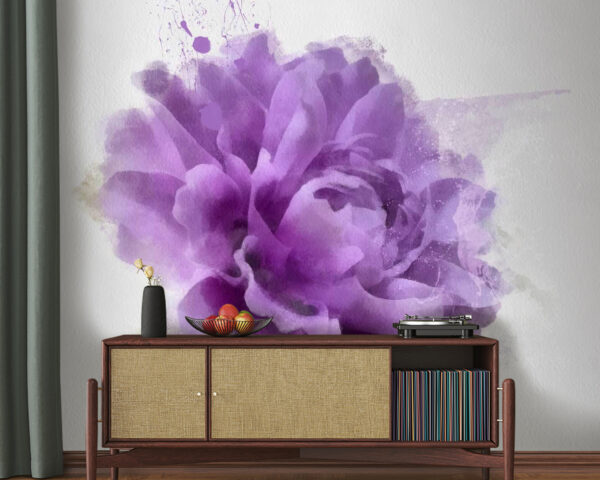 Fiore viola con schizzi di vernice Fiore viola con schizzi di vernice
