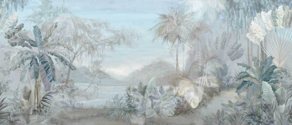 Pittura di un paesaggio con alberi e piante Pittura di un paesaggio con alberi e piante