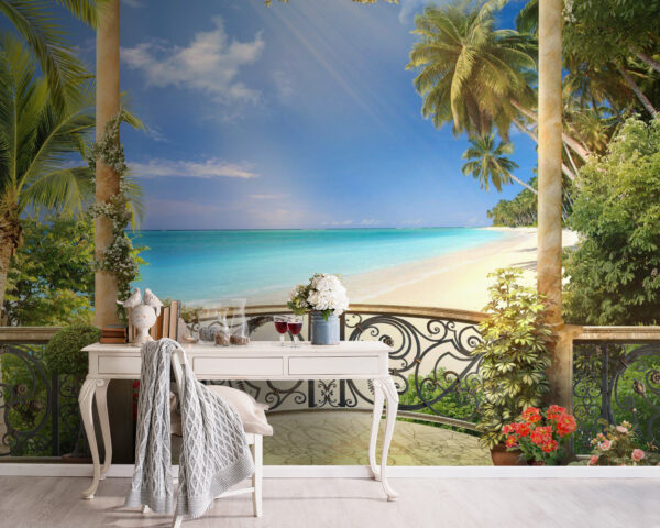 Vista della spiaggia da un balcone Vista della spiaggia da un balcone