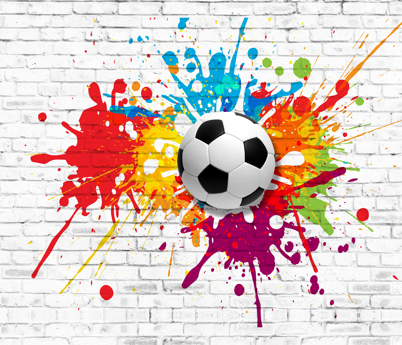 Football ball on a brick wall Football ball on a brick wall