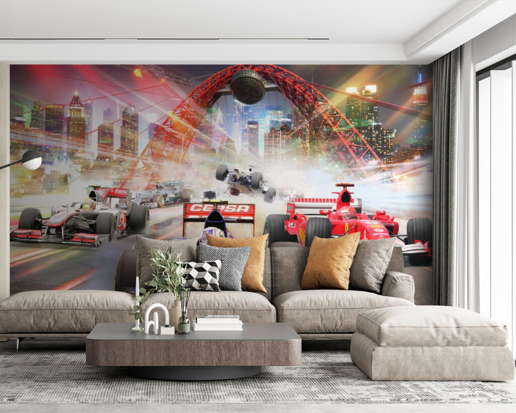 Race car racing on a track