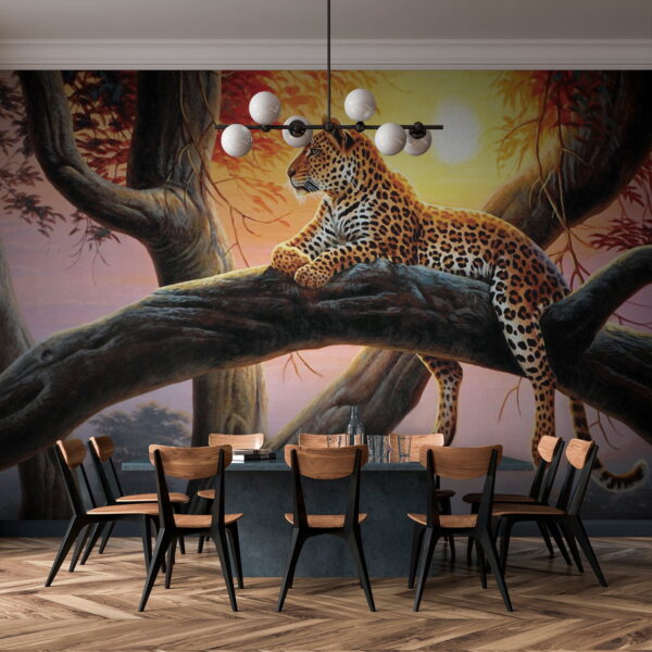Leopardo sdraiato sul ramo di un albero Leopardo sdraiato sul ramo di un albero