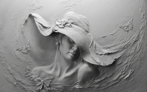 Scultura di donna con cappello Scultura di donna con cappello