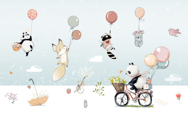 Cartone animato di animali in bicicletta Cartone animato di animali in bicicletta