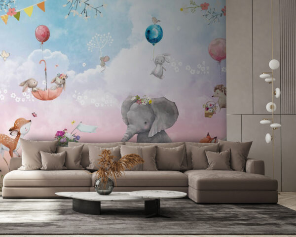 Murale di animali e palloncini Murale di animali e palloncini