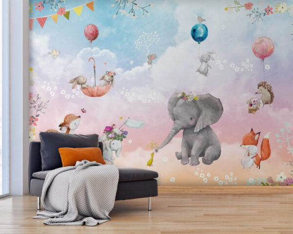 Murale di animali e palloncini Murale di animali e palloncini
