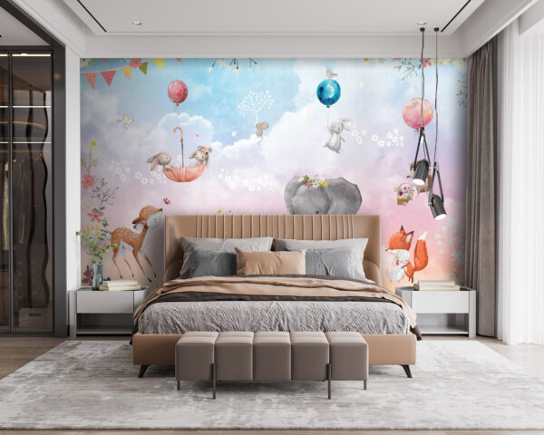 Murale di animali e palloncini Murale di animali e palloncini