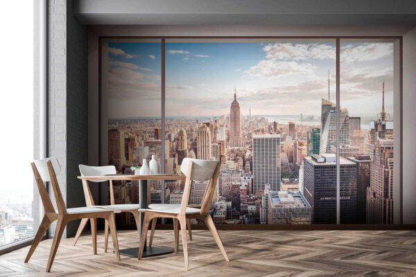 Ampia finestra con vista sulla città Ampia finestra con vista sulla città