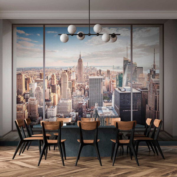 Ampia finestra con vista sulla città Ampia finestra con vista sulla città