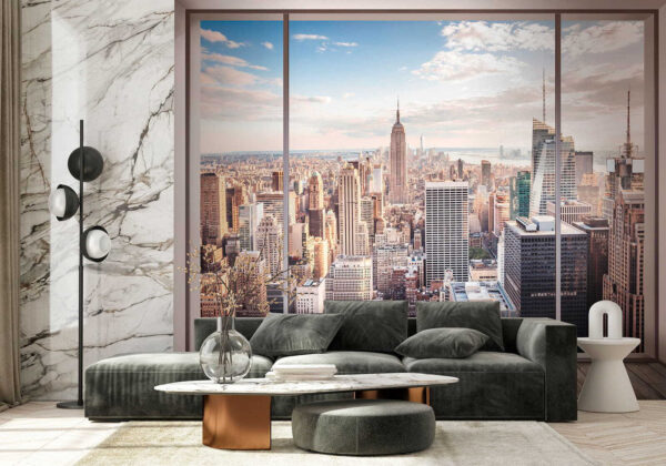 Ampia finestra con vista sulla città Ampia finestra con vista sulla città