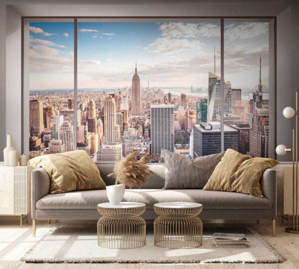 Ampia finestra con vista sulla città Ampia finestra con vista sulla città