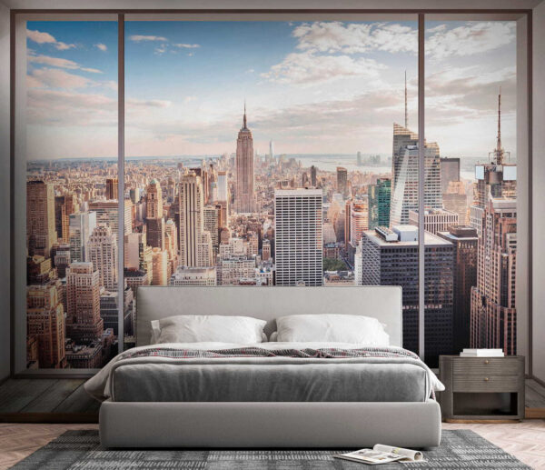 Ampia finestra con vista sulla città Ampia finestra con vista sulla città