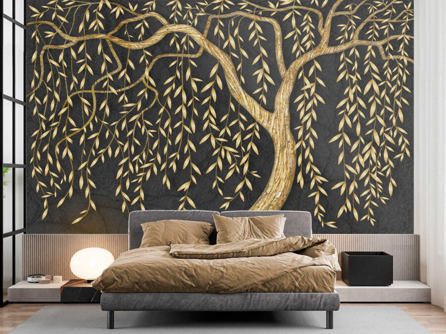 Elegante albero metallico su sfondo scuro. Elegante albero metallico su sfondo scuro.