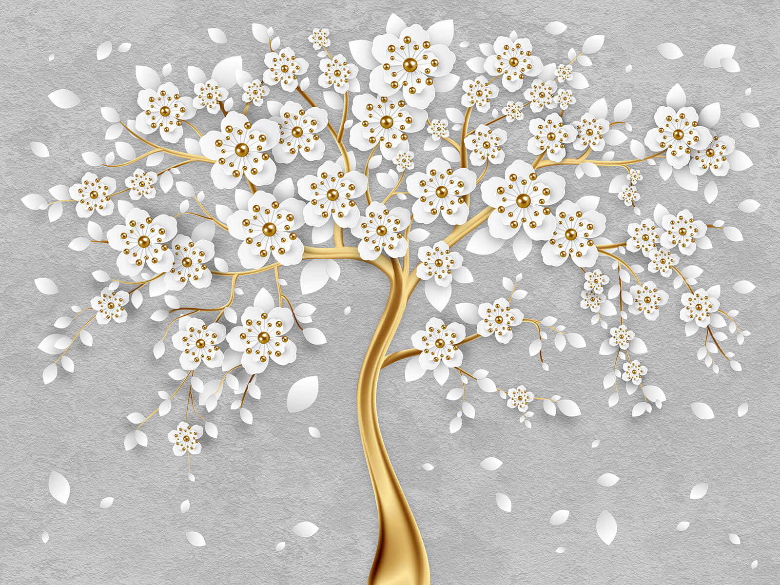 u59828p - Albero con fiori e foglie bianche - tegory
