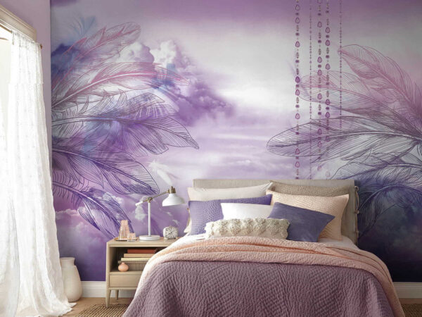 Nuvole viola e rosa e cielo viola con nuvole Nuvole viola e rosa e cielo viola con nuvole