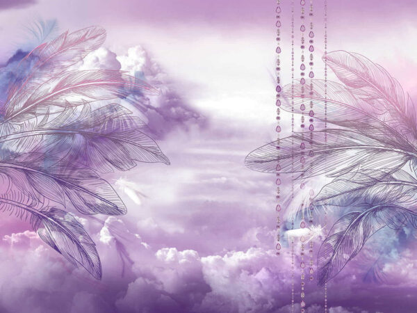 Nuvole viola e rosa e cielo viola con nuvole Nuvole viola e rosa e cielo viola con nuvole