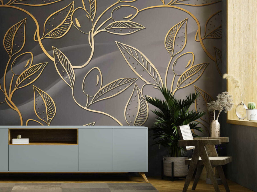 Elegante disegno floreale su sfondo scuro