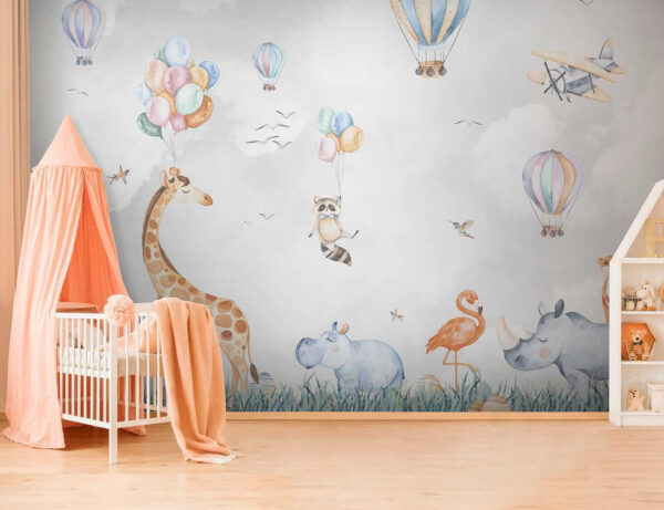 Murale di animali e palloncini Murale di animali e palloncini