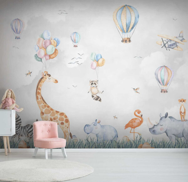 Murale di animali e palloncini Murale di animali e palloncini