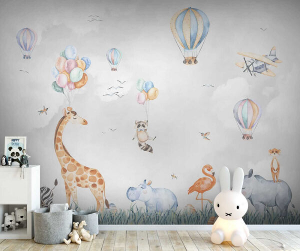 Murale di animali e palloncini Murale di animali e palloncini