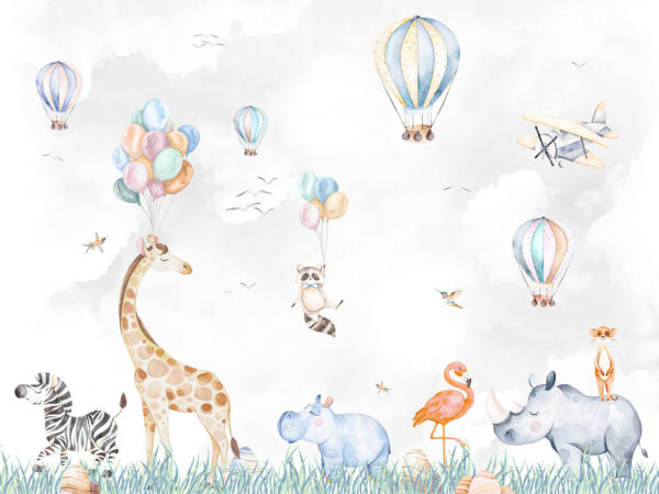 Murale di animali e palloncini Murale di animali e palloncini