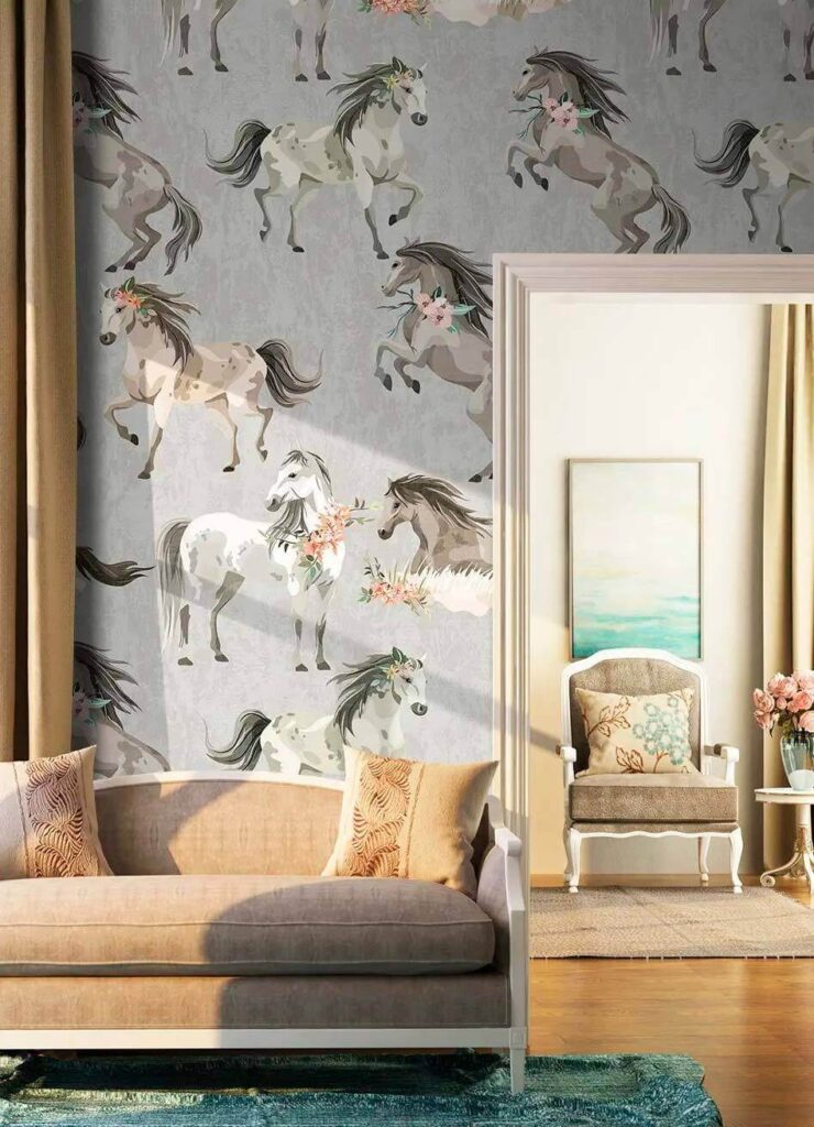 Motivo di cavalli con fiori u59511pig1m 740x1024 - Motivo di cavalli con fiori
