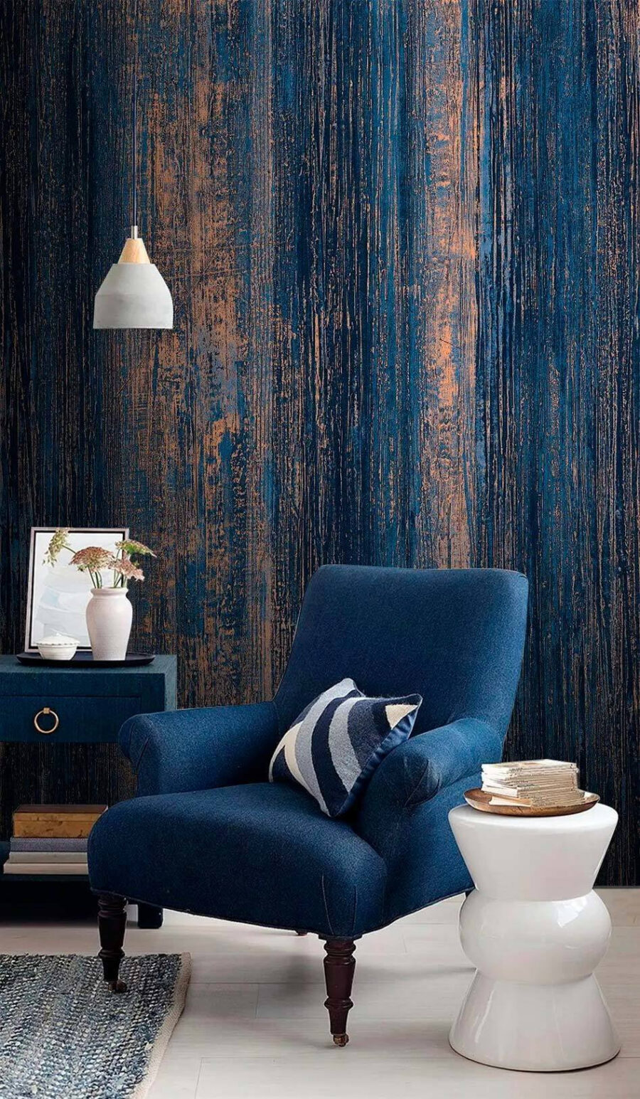 Superficie a strisce blu e arancione