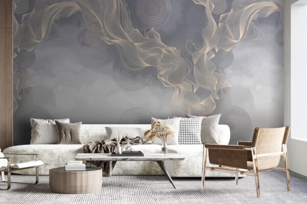 Sfondo grigio e bianco con cerchi e linee Sfondo grigio e bianco con cerchi e linee