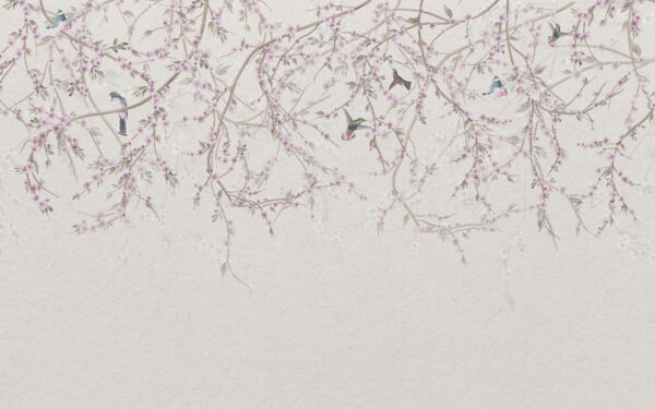Pittura di uccelli su un ramo d'albero Pittura di uccelli su un ramo d'albero
