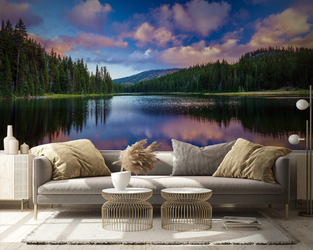 Lago circondato da alberi e montagne u58610pig9 1024x819 - Lago circondato da alberi e montagne - tegory