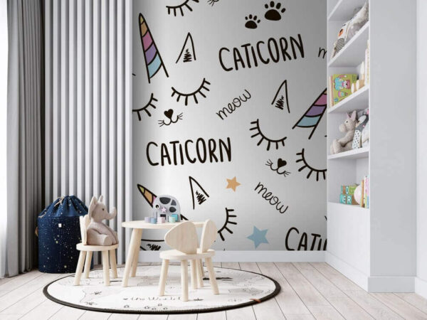 Modello di unicorno con occhi e orecchie Modello di unicorno con occhi e orecchie