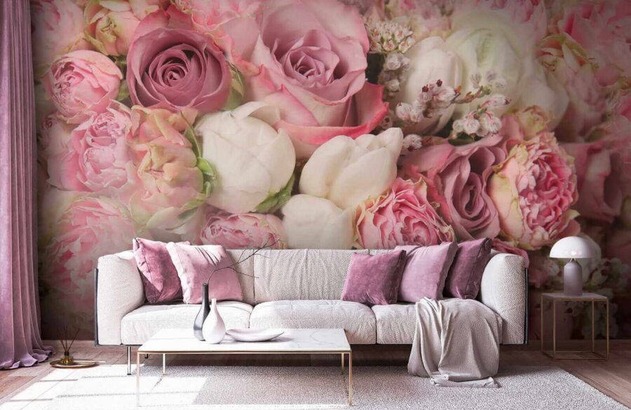 Bellissimo bouquet di rose rosa.