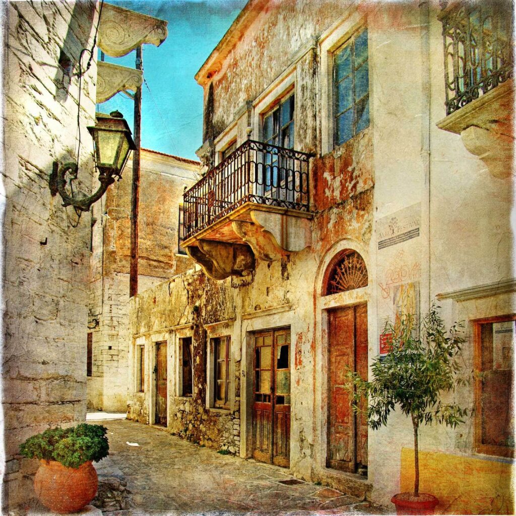 Edificio in pietra con balcone Edificio in pietra con balcone