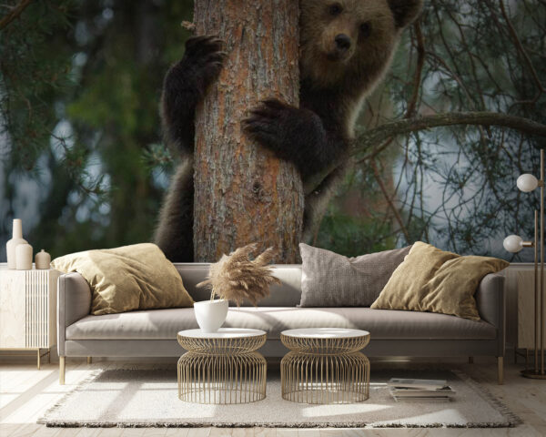 Orso che si arrampica su un albero Orso che si arrampica su un albero