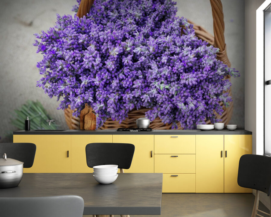 Cesto di fiori viola Cesto di fiori viola