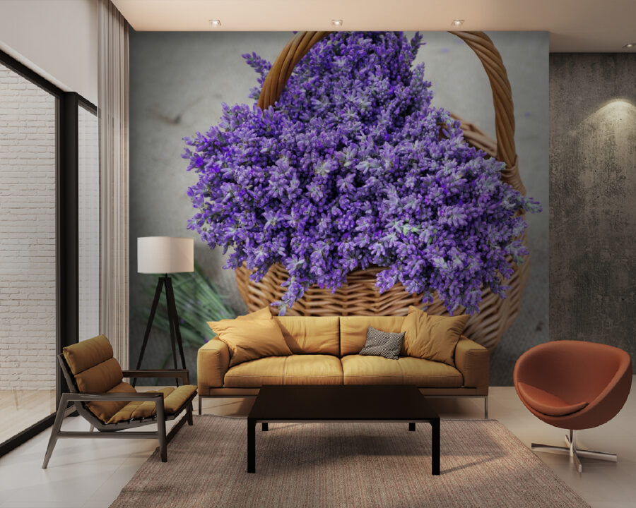 Cesto di fiori viola Cesto di fiori viola