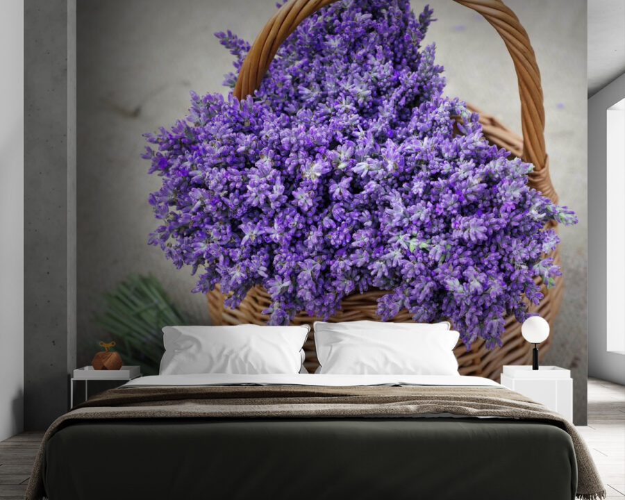 Cesto di fiori viola Cesto di fiori viola