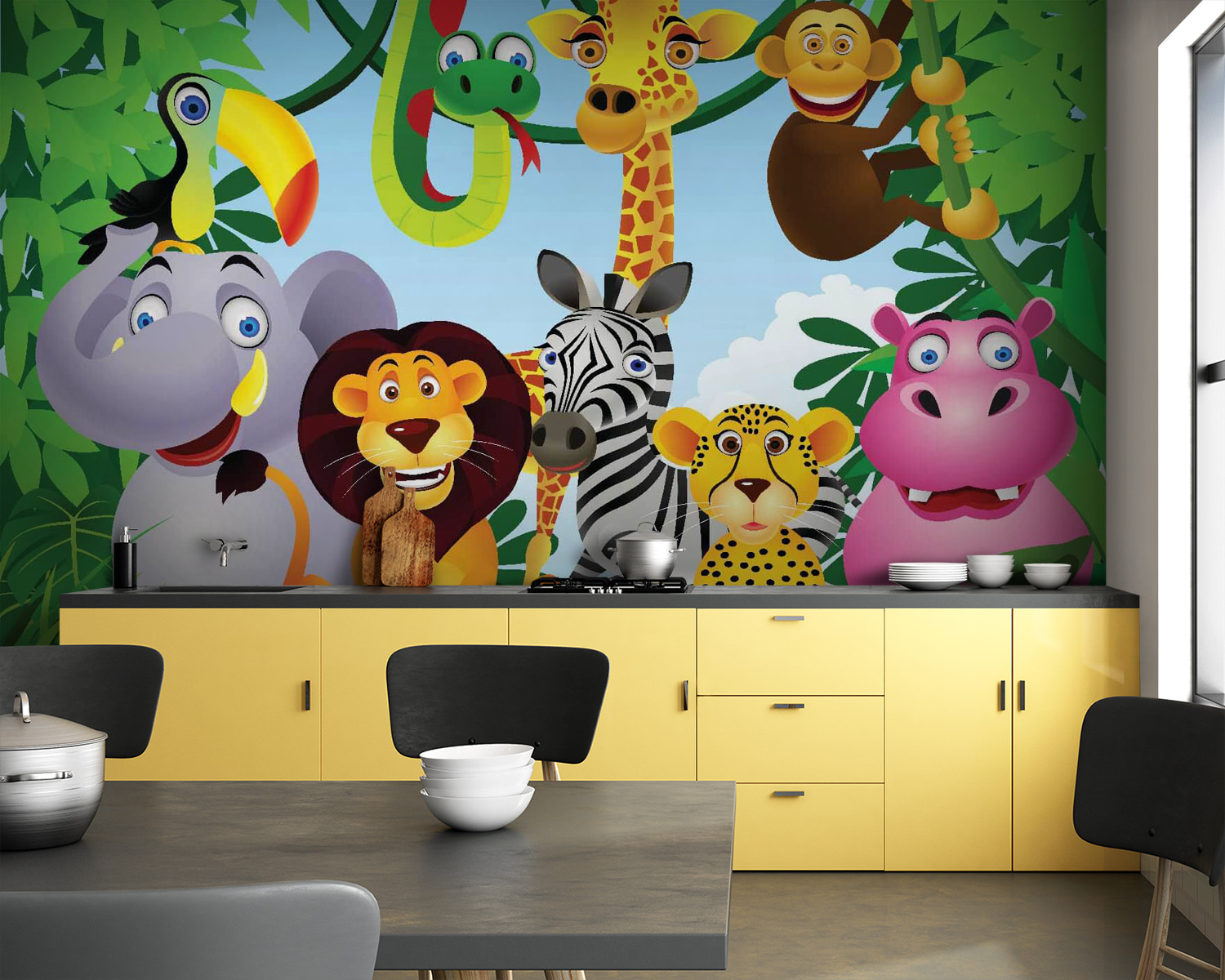 u53685pik83m - Gruppo di animali nella giungla - tegory