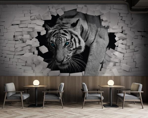Tigre che esce da un muro Tigre che esce da un muro