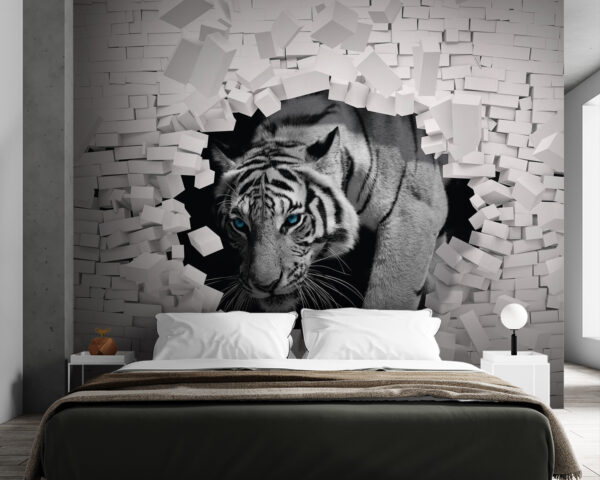 Tigre che esce da un muro Tigre che esce da un muro