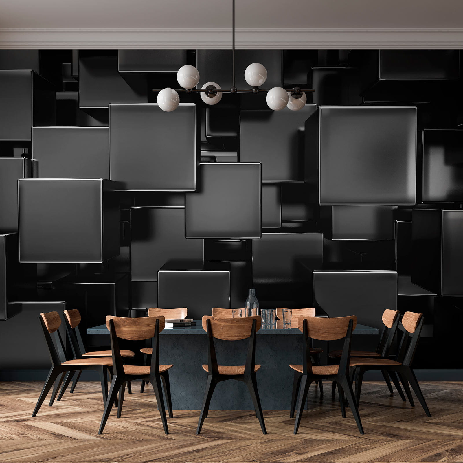 Group of black cubes Group of black cubes