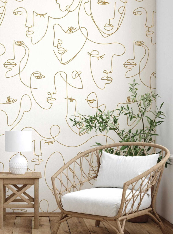 Schema di volti disegnati con linee sottili Schema di volti disegnati con linee sottili