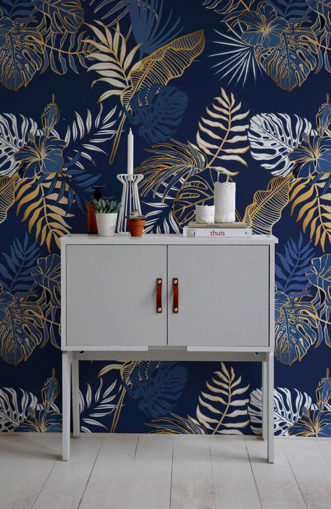 Motivo di foglie su sfondo blu u53271pih1 666x1024 - Motivo di foglie su sfondo blu - tegory