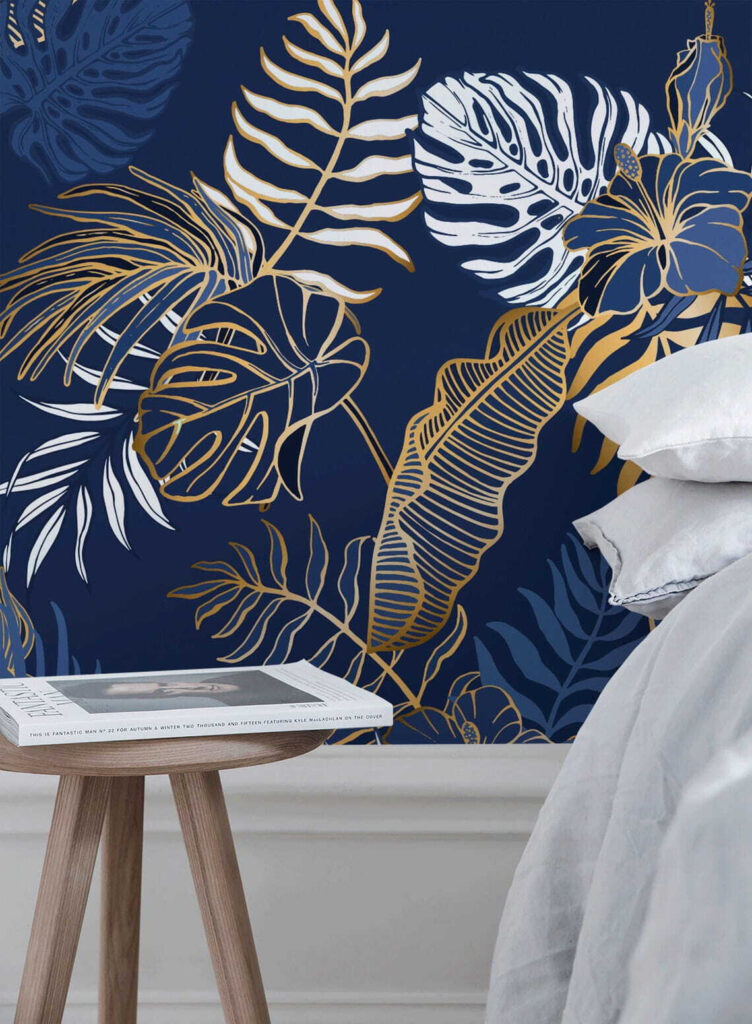 Motivo di foglie su sfondo blu u53271pib1 752x1024 - Motivo di foglie su sfondo blu - tegory