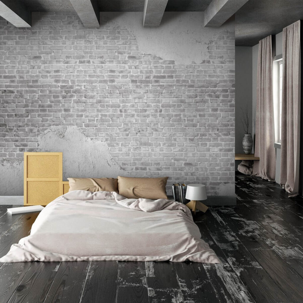 White brick wall with a white stain White brick wall with a white stain